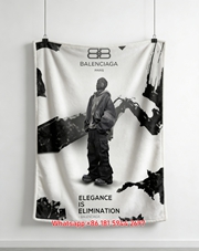 Balenciaga Paris Elegance Figure Flannel Sofa Throw Blanket BA156